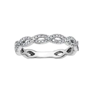 (10K, 14K) White Gold (0.15ct) Diamond Infinity Ring