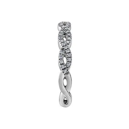 (10K, 14K) White Gold (0.15ct) Diamond Infinity Ring