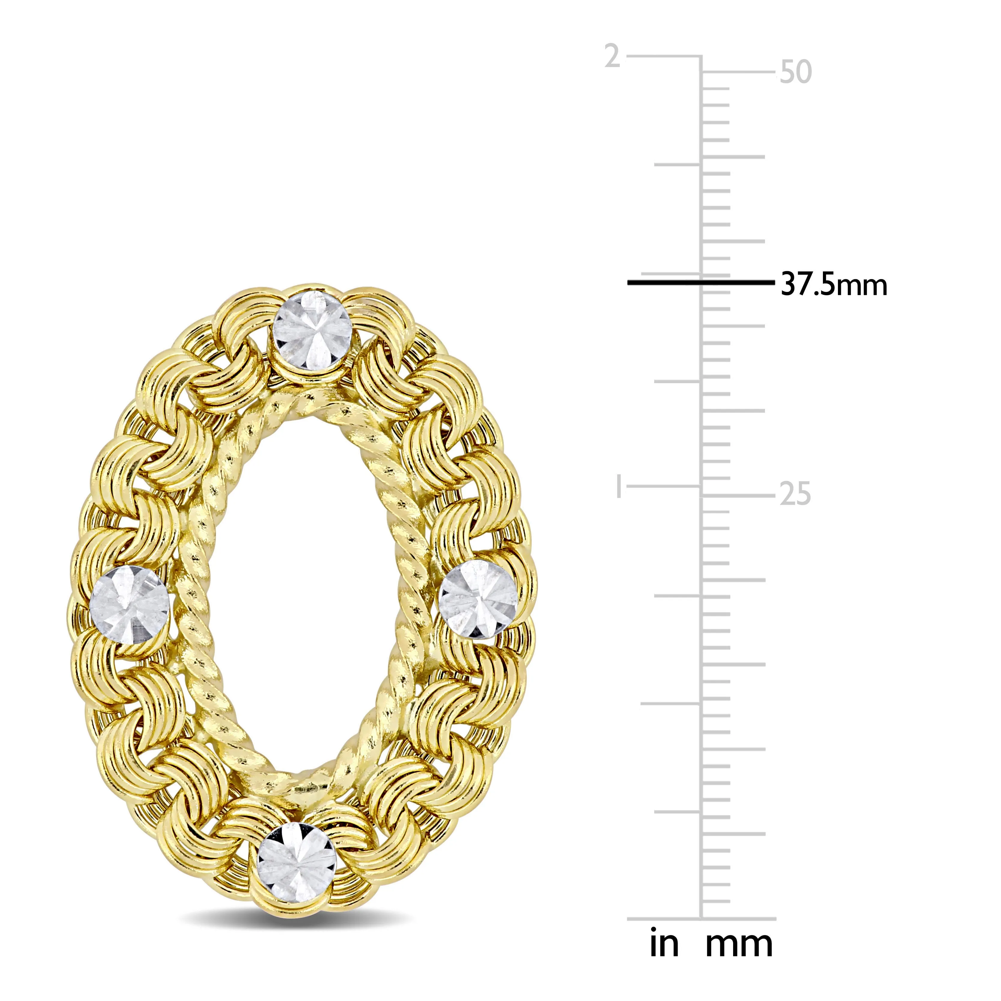 10K Yellow Gold Oval Scallop Earrings