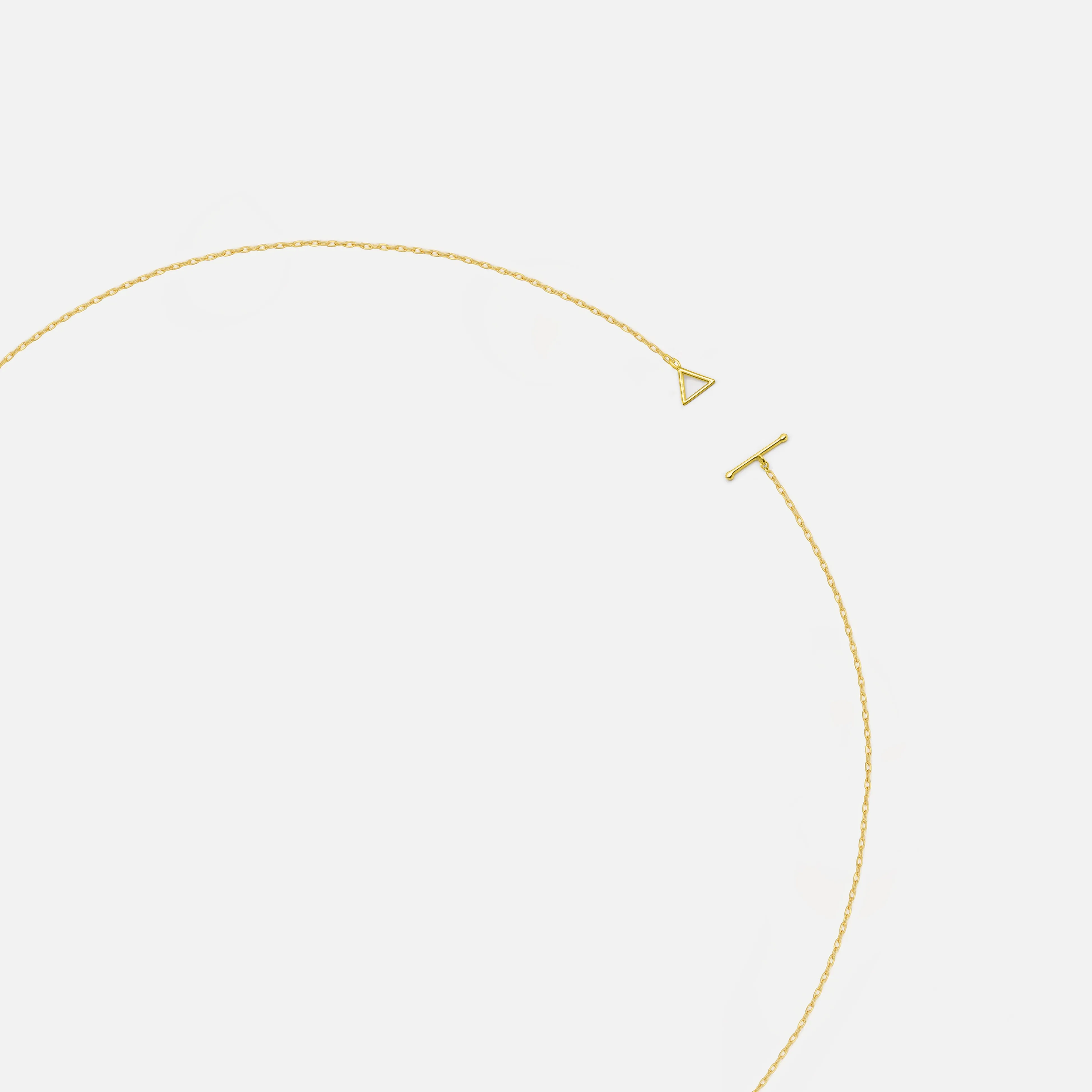 14k Solid Gold Thin Geometric Triangle Necklace