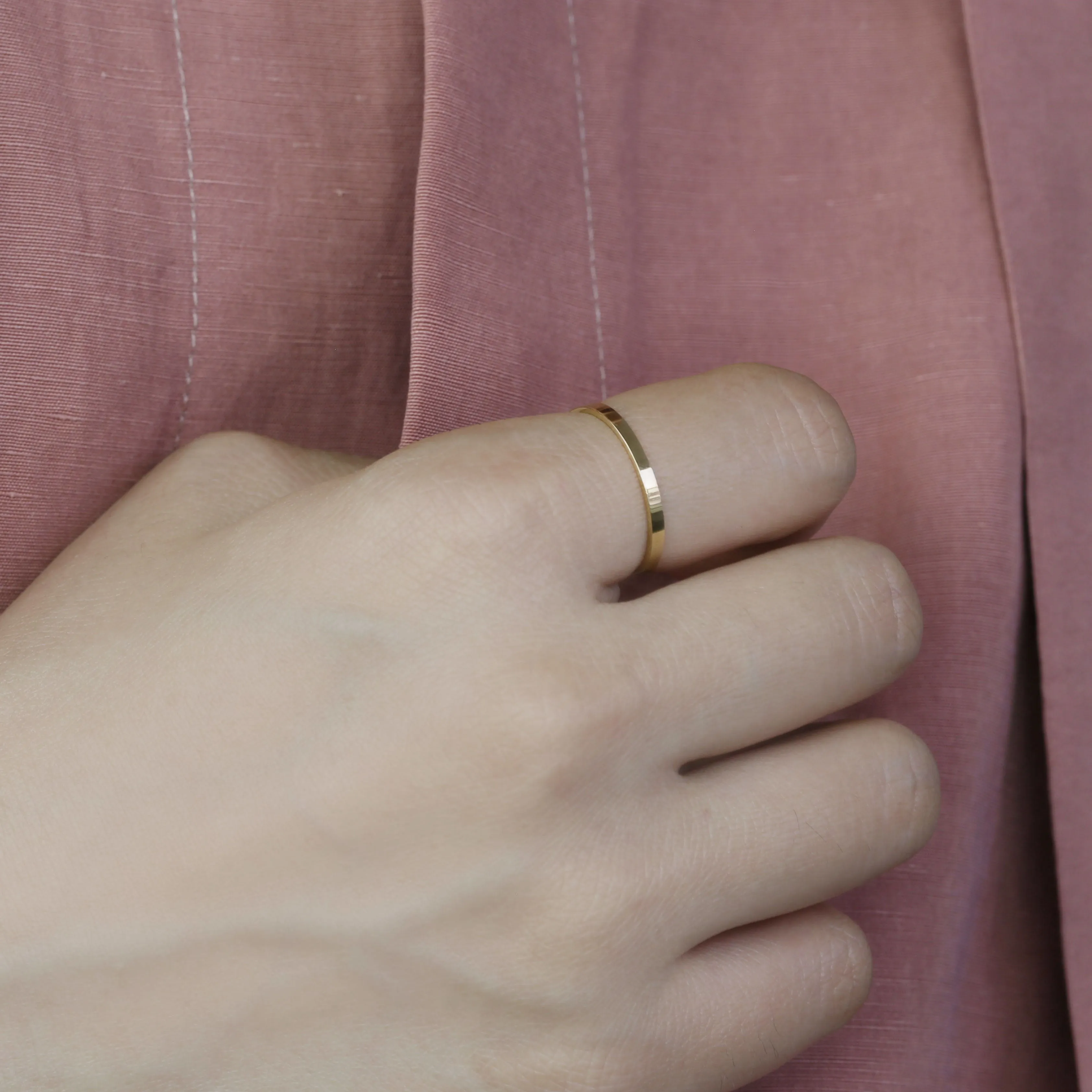 14k Solid Gold Two-Sided Ring