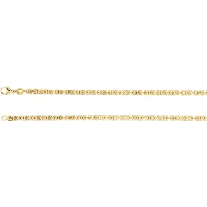 14k Yellow Gold 2.75mm Solid Byzantine 7" Chain
