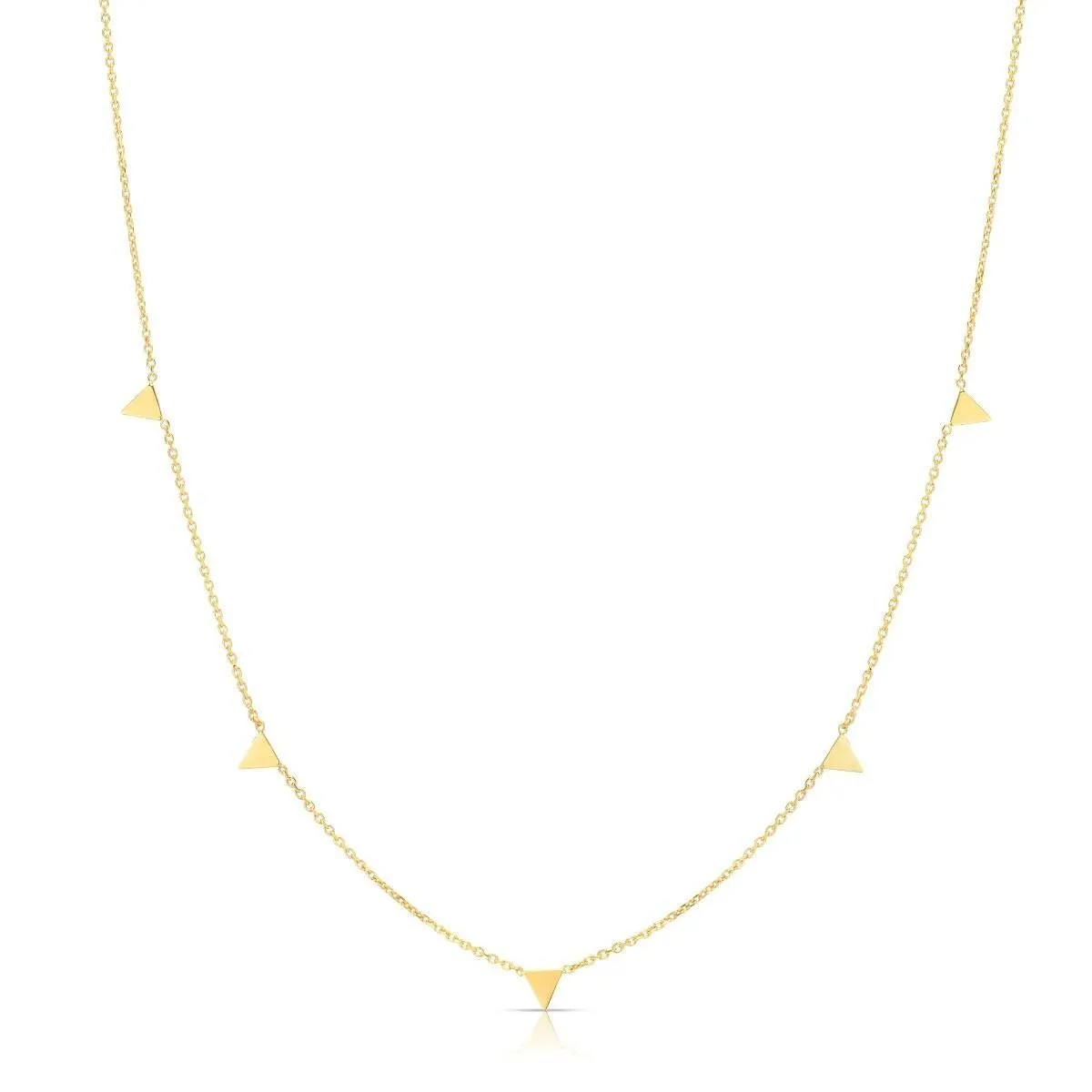14K Yellow Gold Polished Triangle Minimalist Necklace