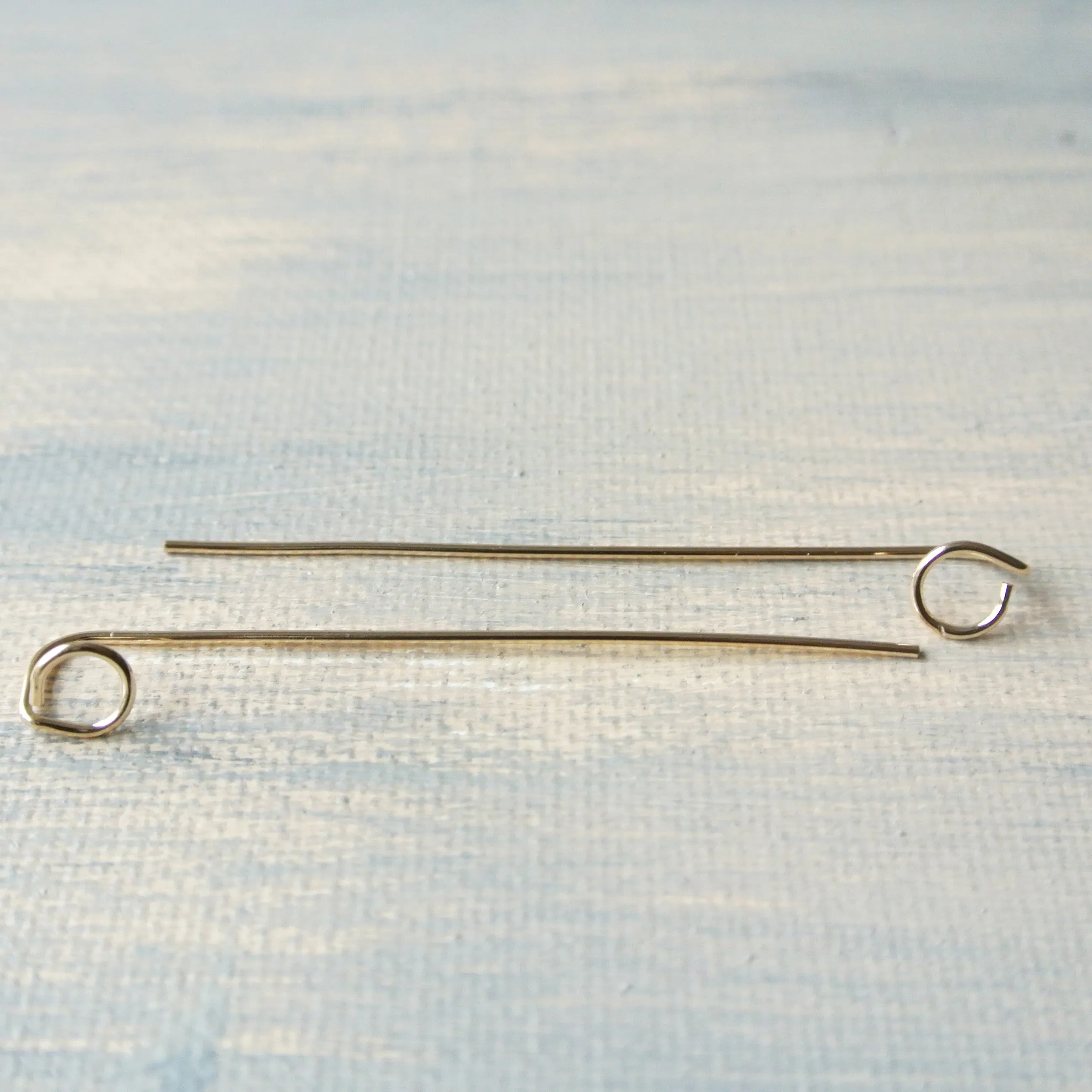 14kt Gold Filled Threader Circle Stick Dangle Earrings - 2.5" long