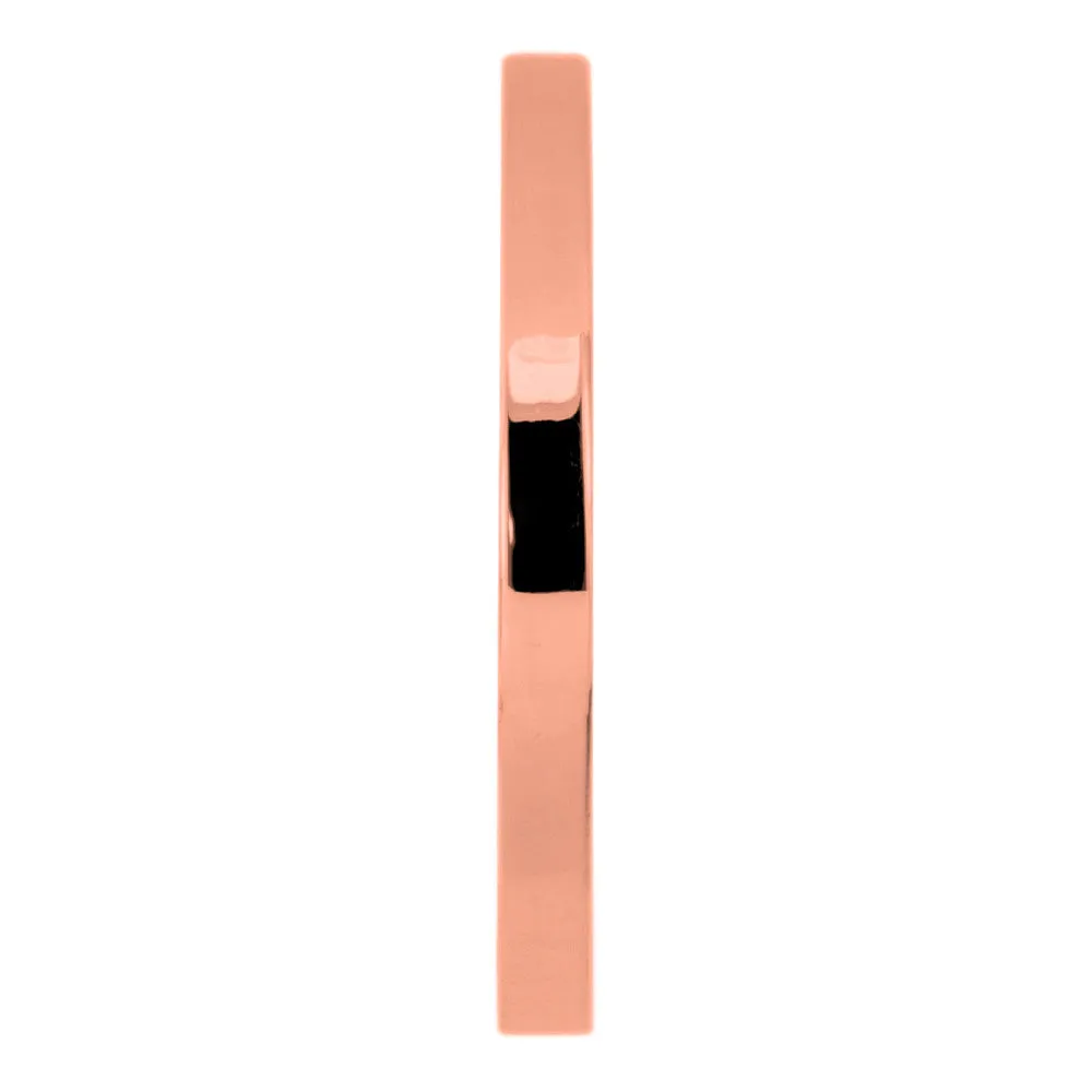 1.7mm Wide x 1.7mm 14k Rose Gold Square Wedding Band, Polished