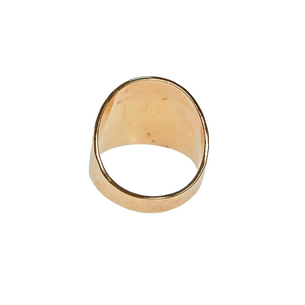 18kt Gold Plated Wide Hammered Band Ring