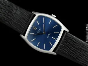 1981 Rolex Cellini Vintage Mens Handwound TV Watch, Ref. 3805 - 18K White Gold
