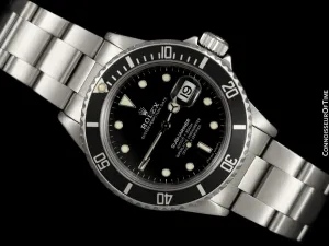 1984 Rolex Submariner Vintage Mens Ref. 16800 Stainless Steel Watch - Box & Service Card
