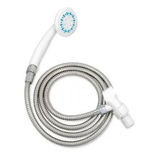 3 Setting Handheld Shower Head with Ultra-Long Stainless Steel Hose, White - 1 Each