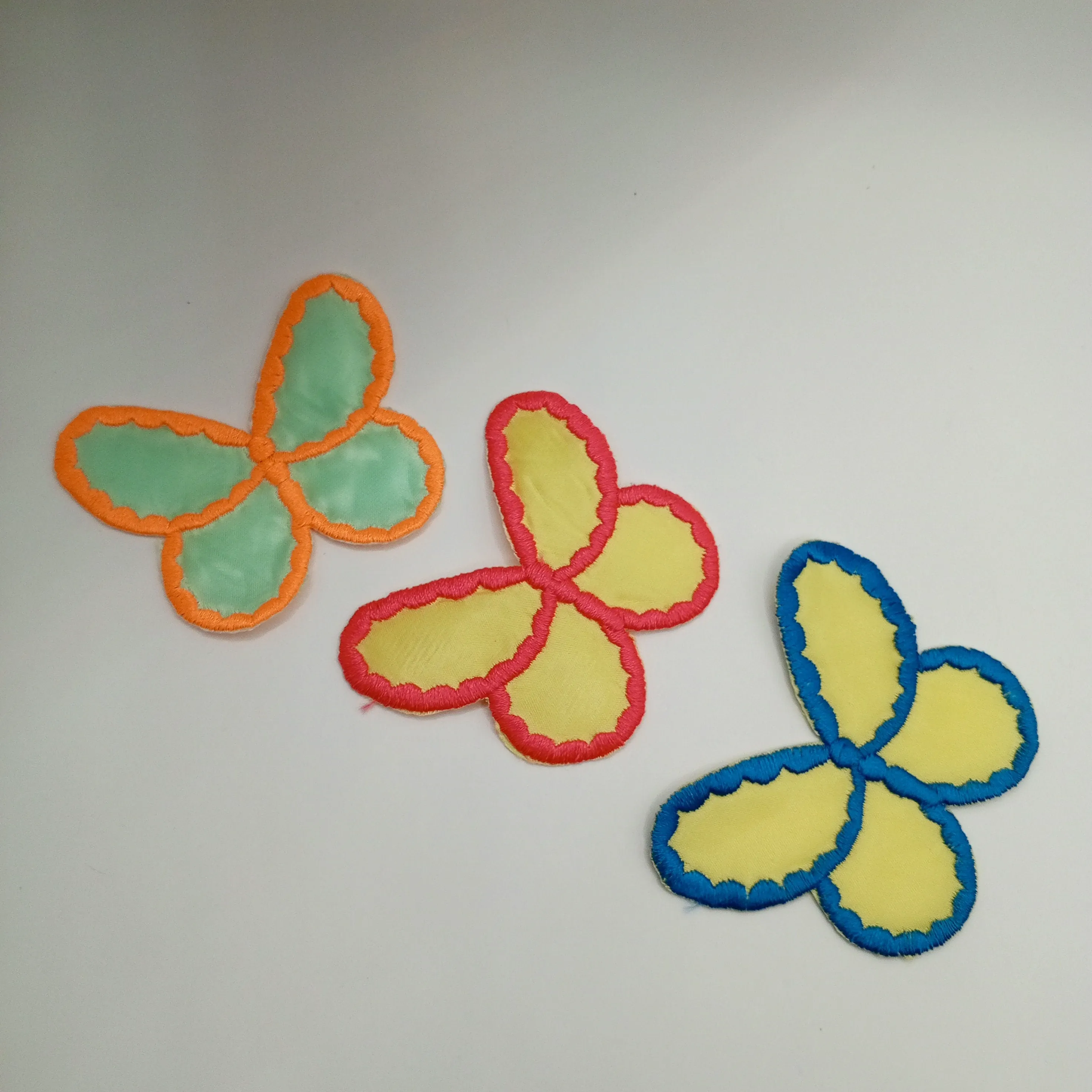 3pcs Vivid Bold Butterflies Iron-on Patch Set Large Vibrant Winged Patches Yellow Orange Blue Butterfly Motif Embellishment #529