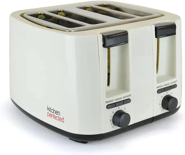 4 Slice Toaster Wide Slot Browning Defrost Reheat High Lift - Colour Choice