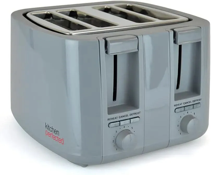 4 Slice Toaster Wide Slot Browning Defrost Reheat High Lift - Colour Choice