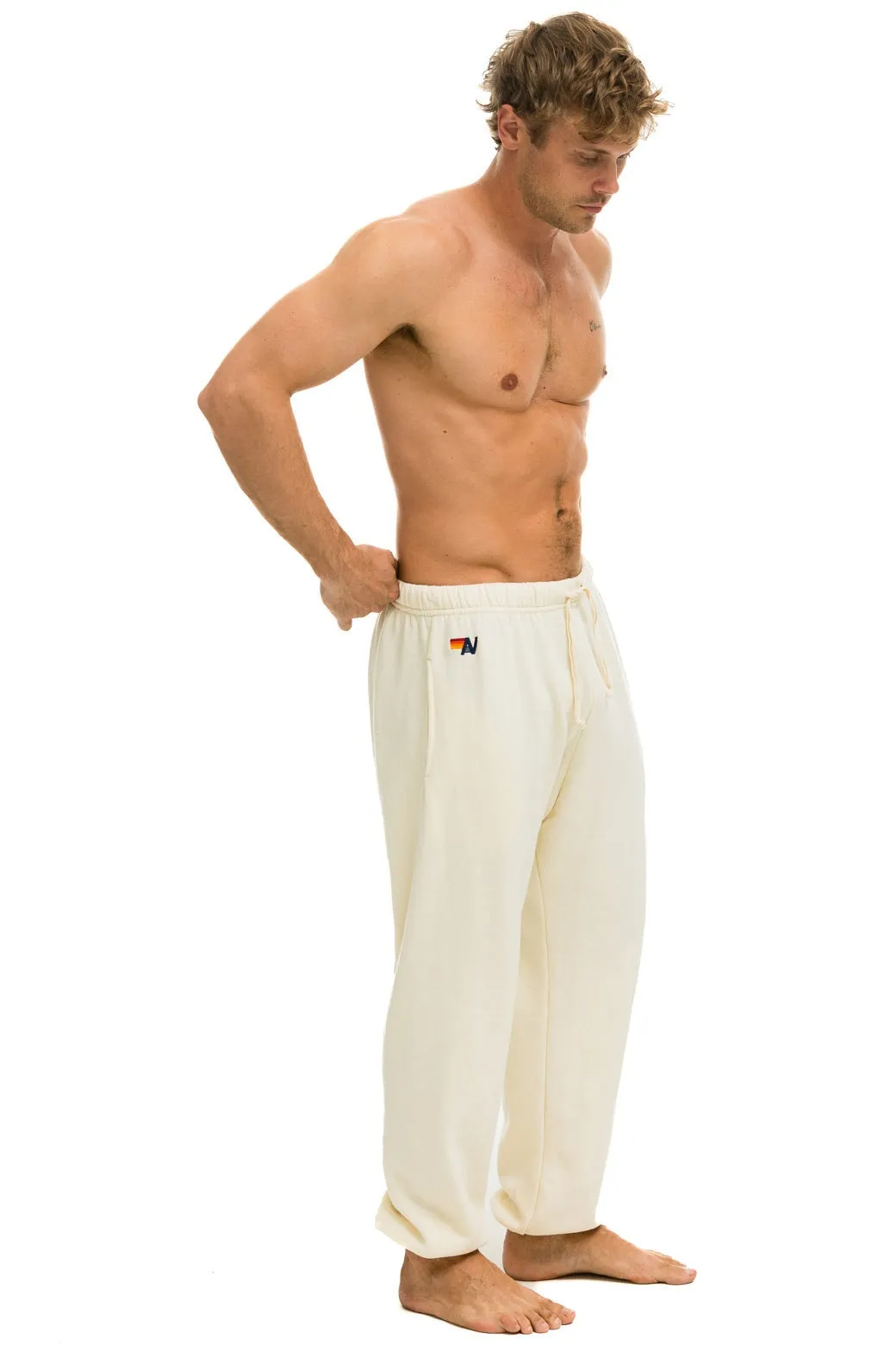 5 STRIPE SWEATPANTS - VINTAGE WHITE