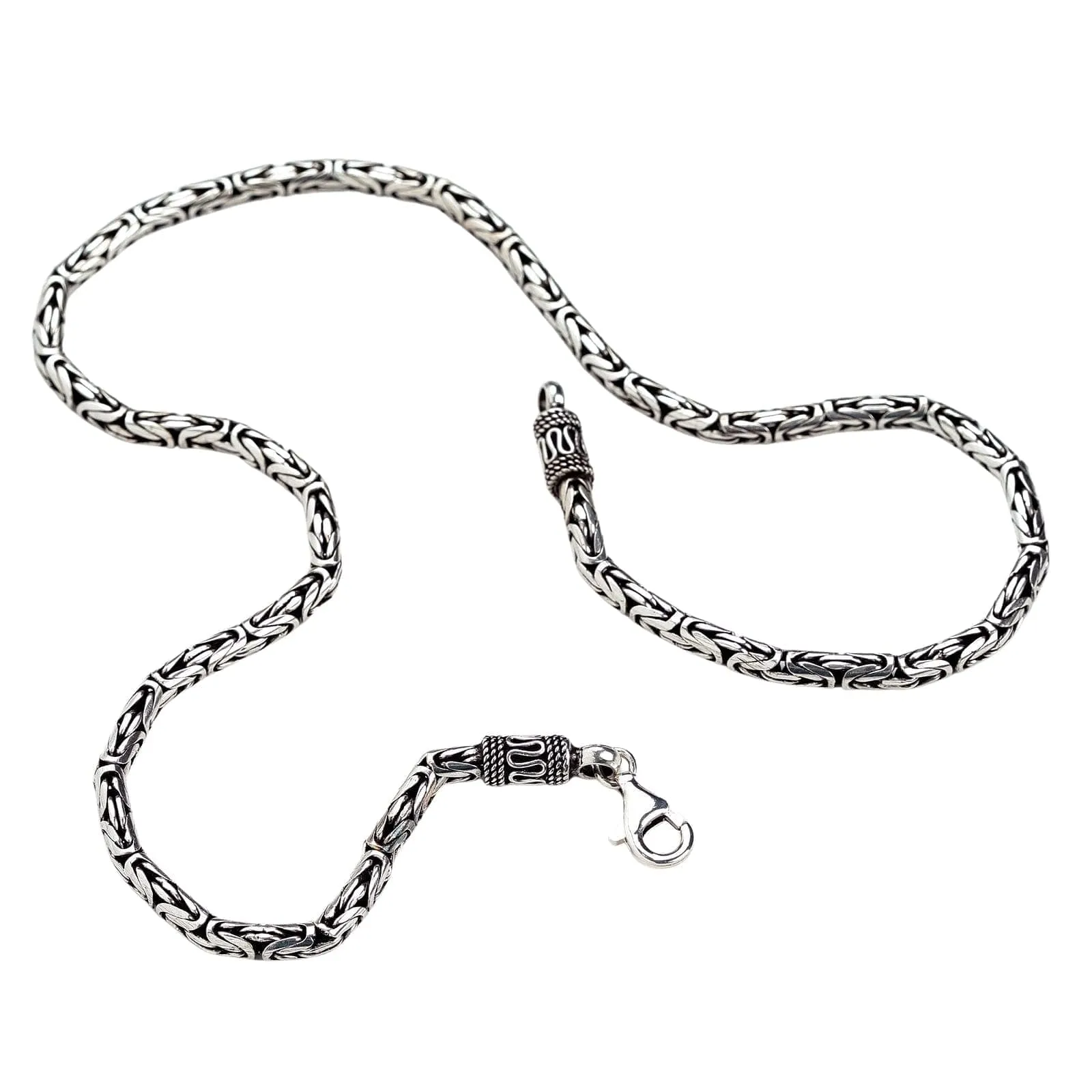 5mm Byzantine Sterling Silver Men's Necklace