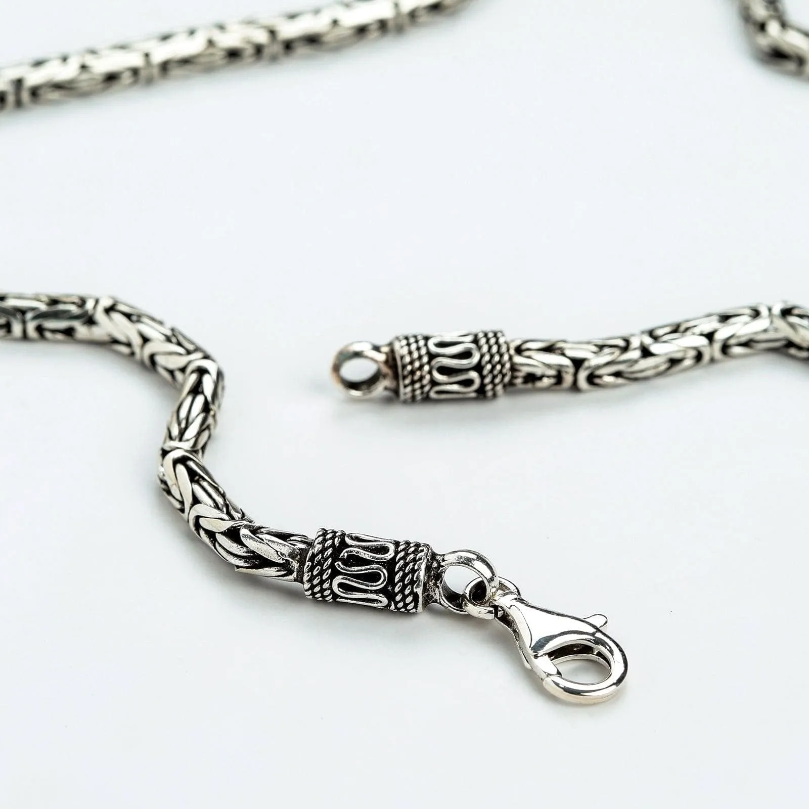 5mm Byzantine Sterling Silver Men's Necklace