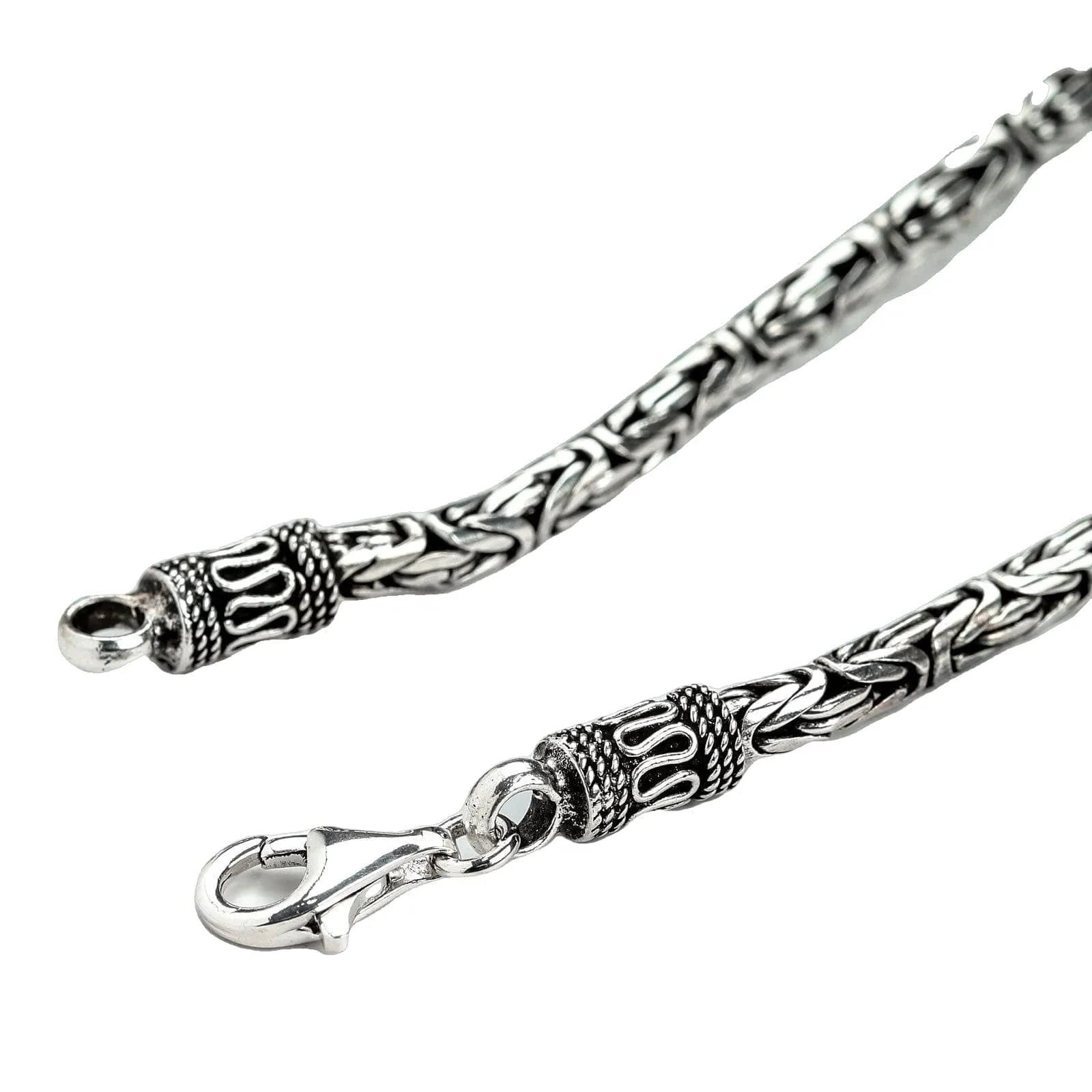 5mm Byzantine Sterling Silver Men's Necklace