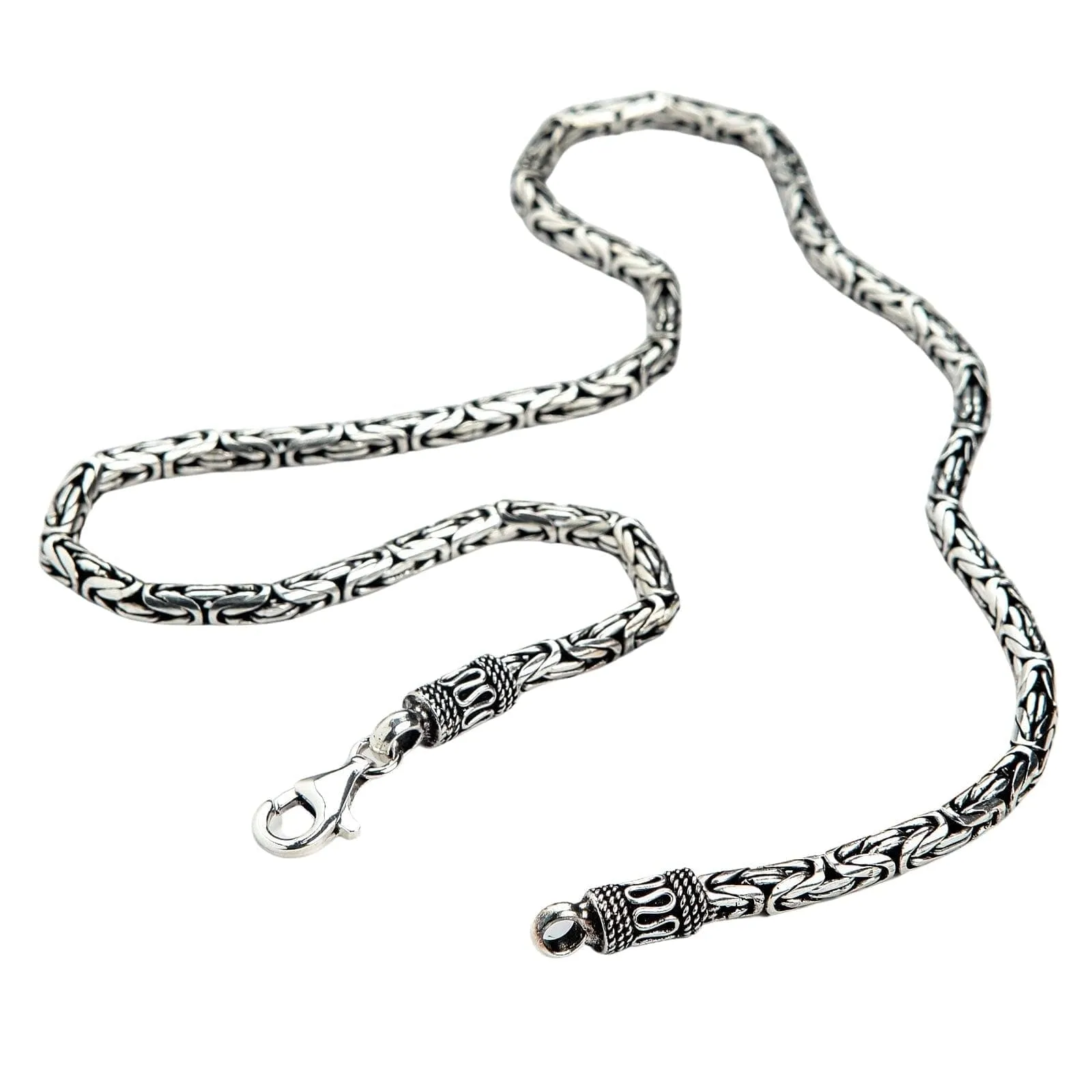 5mm Byzantine Sterling Silver Men's Necklace