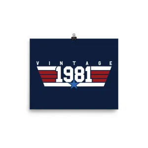 81 - Vintage 1981 Aviator Wall Art Poster