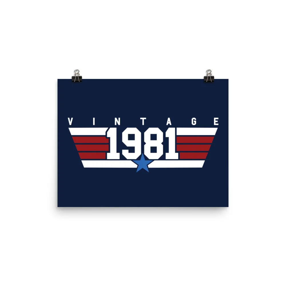 81 - Vintage 1981 Aviator Wall Art Poster