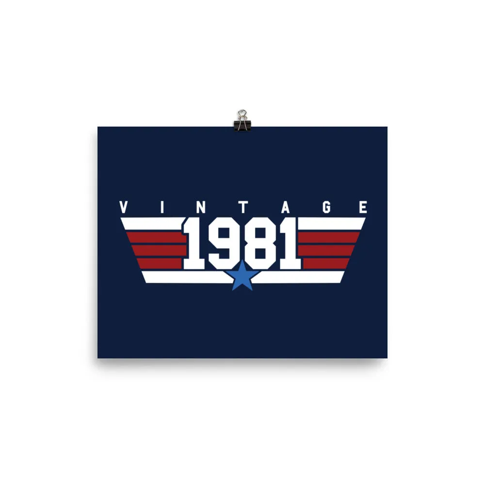 81 - Vintage 1981 Aviator Wall Art Poster