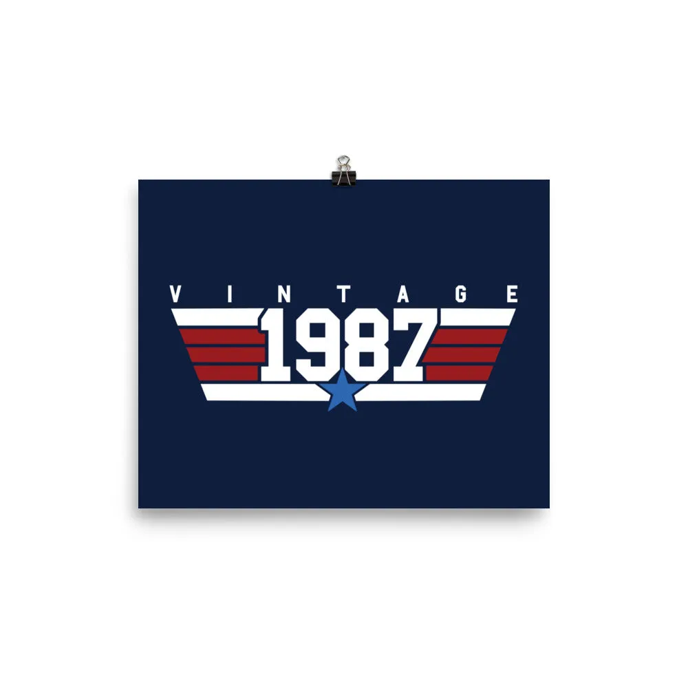 87 - Vintage 1987 Aviator Wall Art Poster