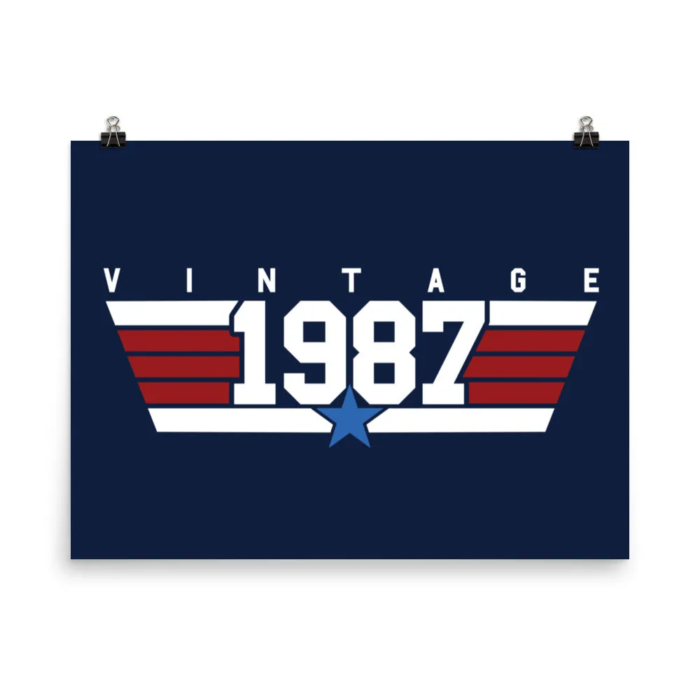 87 - Vintage 1987 Aviator Wall Art Poster