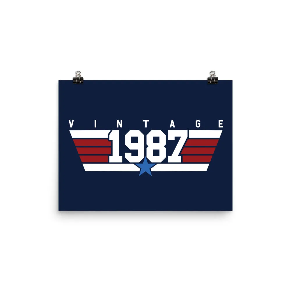 87 - Vintage 1987 Aviator Wall Art Poster