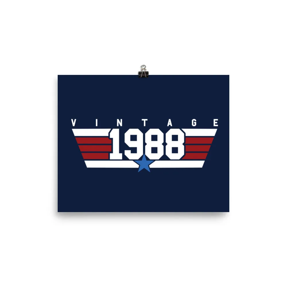 88 - Vintage 1988 Aviator Wall Art Poster