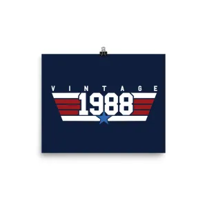 88 - Vintage 1988 Aviator Wall Art Poster