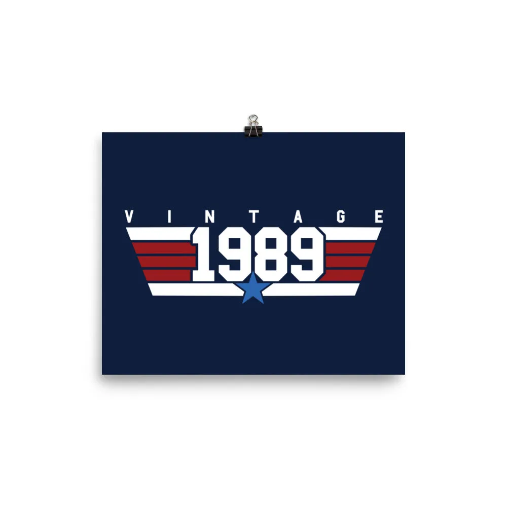 89 - Vintage 1989 Aviator Wall Art Poster