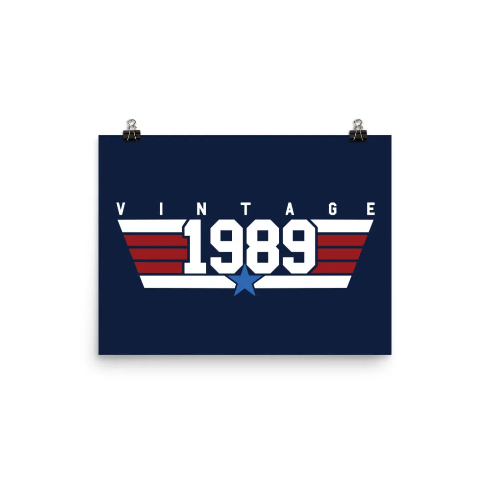 89 - Vintage 1989 Aviator Wall Art Poster