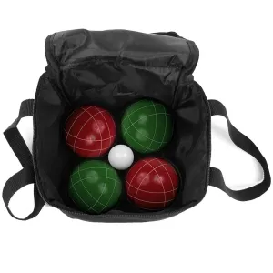 9-Piece Bocce Ball Set with Easy Carry Nylon - Red/Green 3.5"