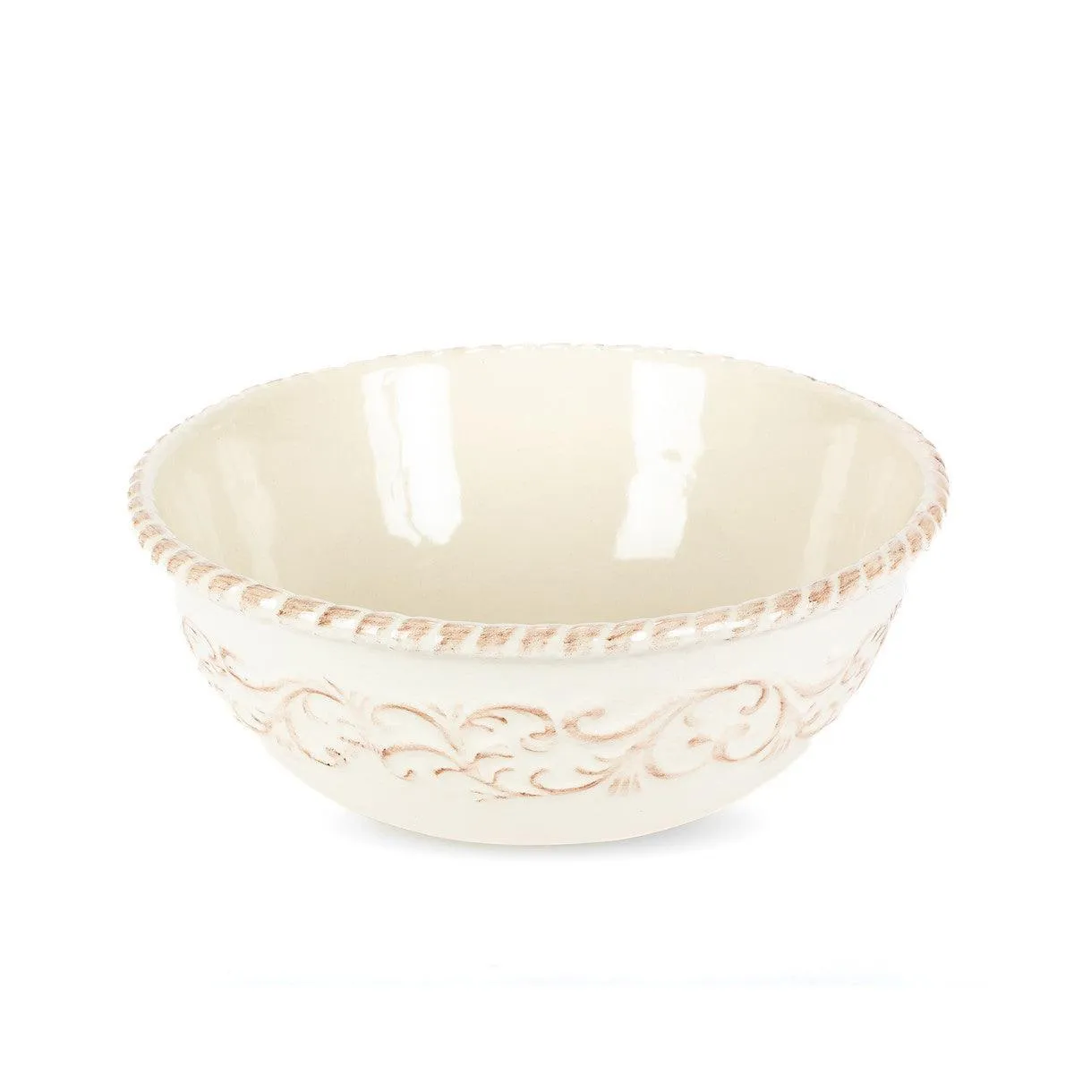 Acanthus Stoneware Bowl on Base