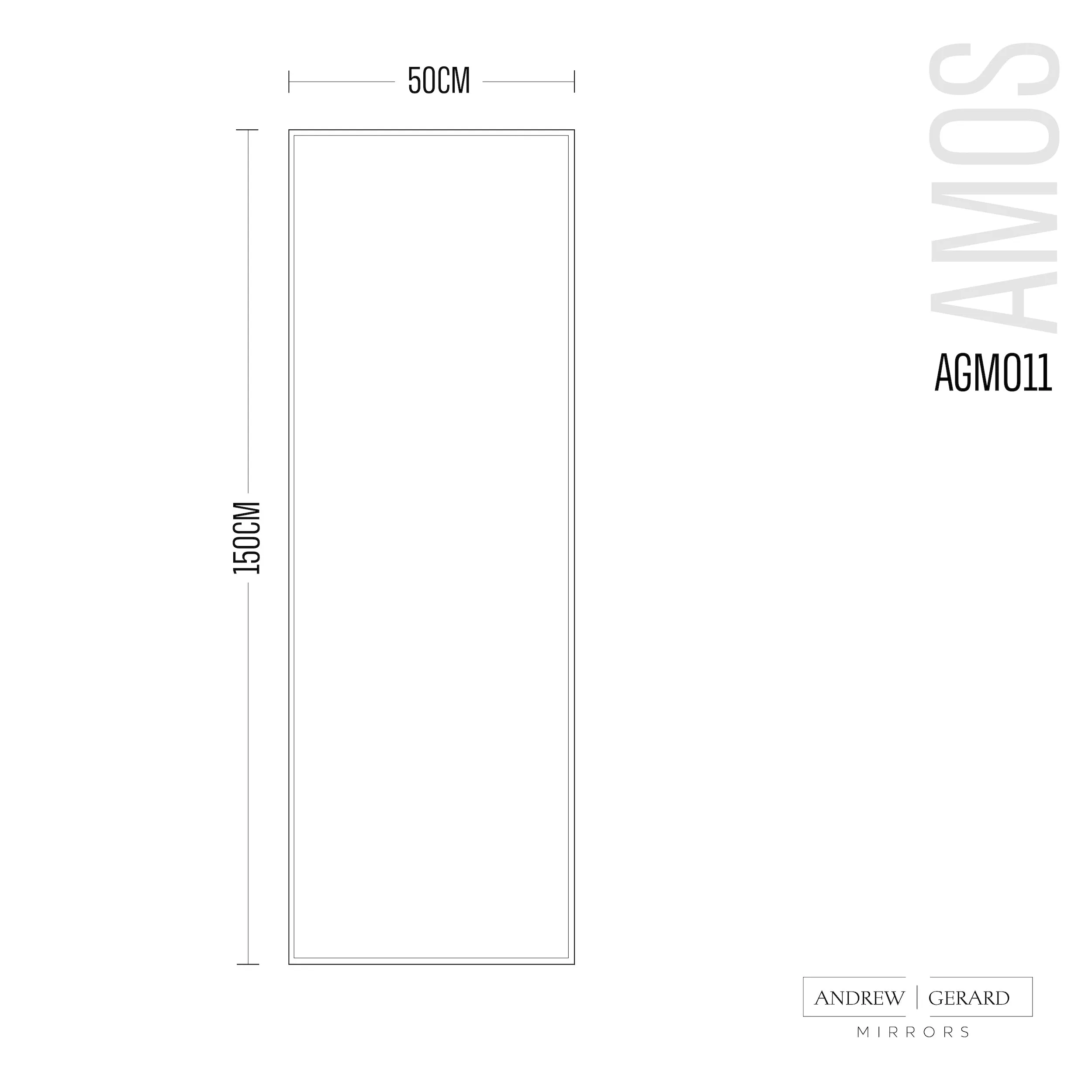 Amos Black Industrial Full Length Mirror 150 x 50cm