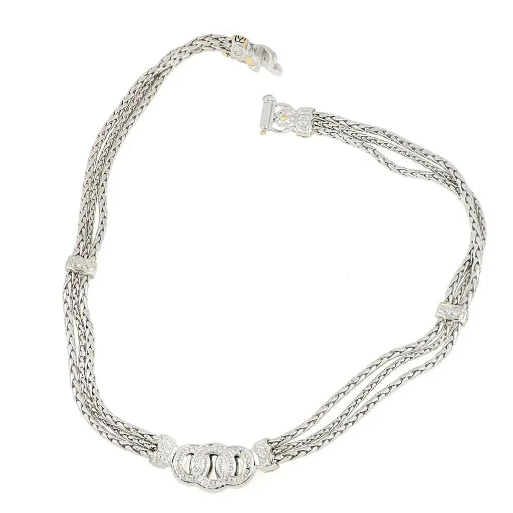 Antiqua Collection - Three Circle Pavé Necklace
