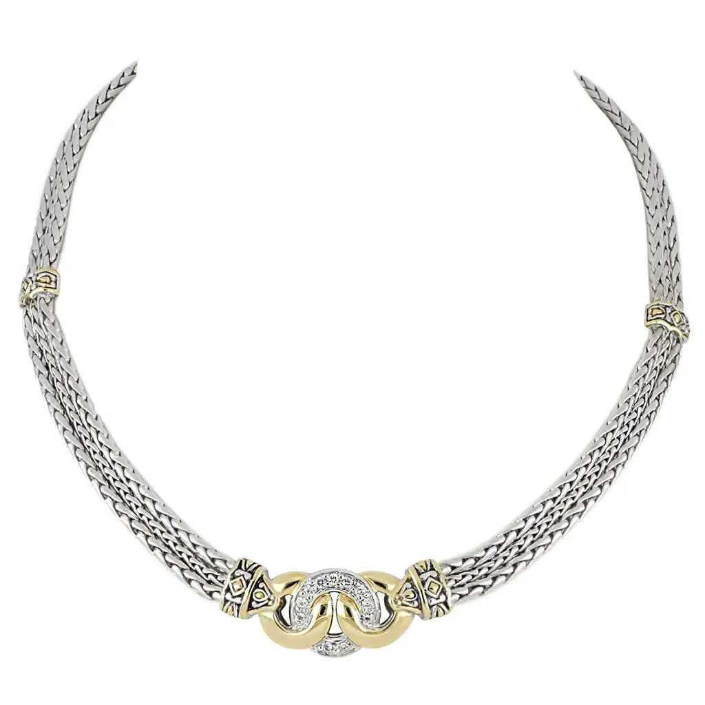 Antiqua Collection - Three Circle Pavé Necklace