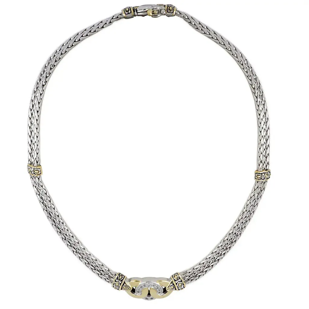 Antiqua Collection - Three Circle Pavé Necklace