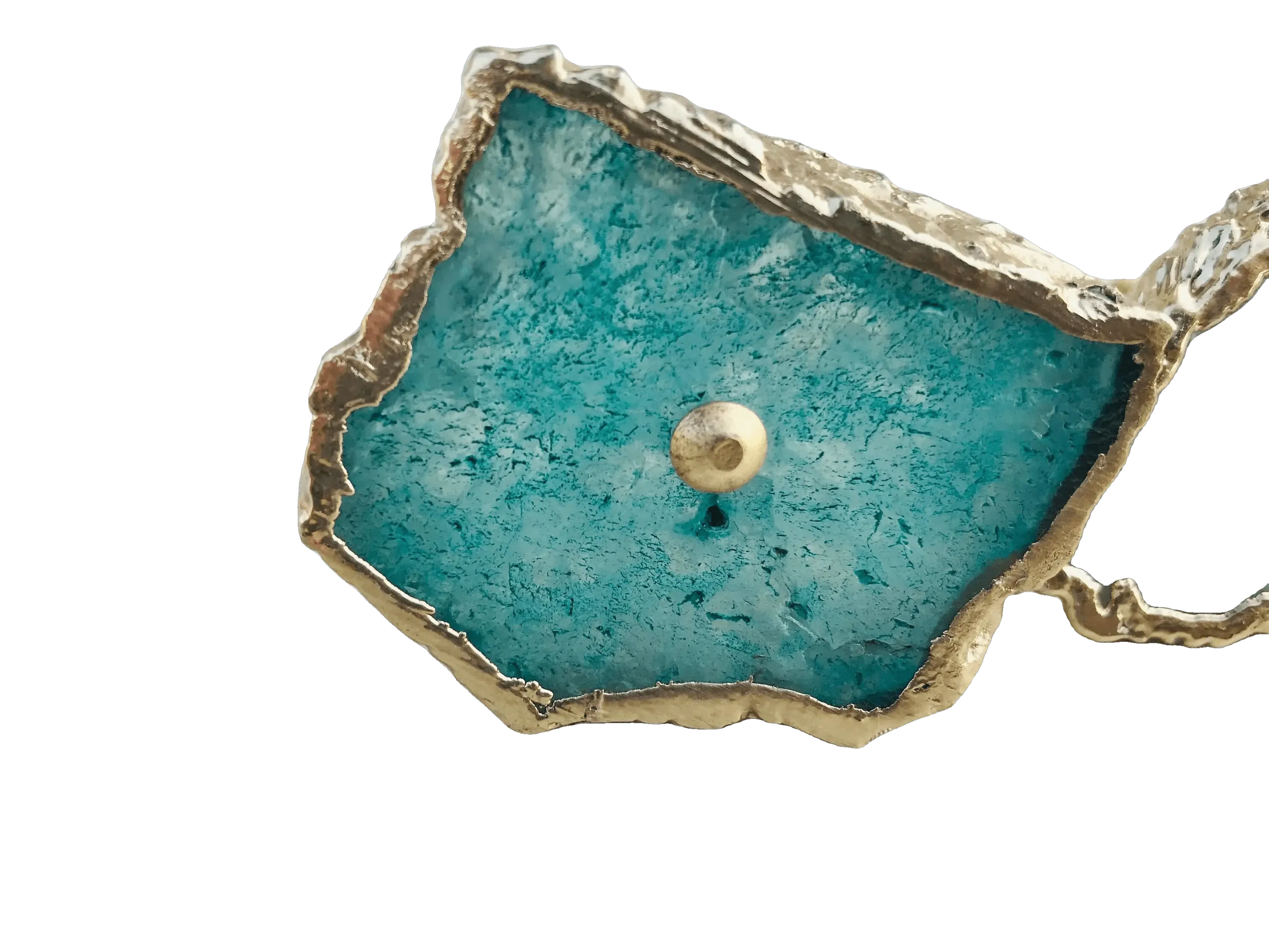 Aqua Agate Cabinet Door Pull Handle - Set of 6