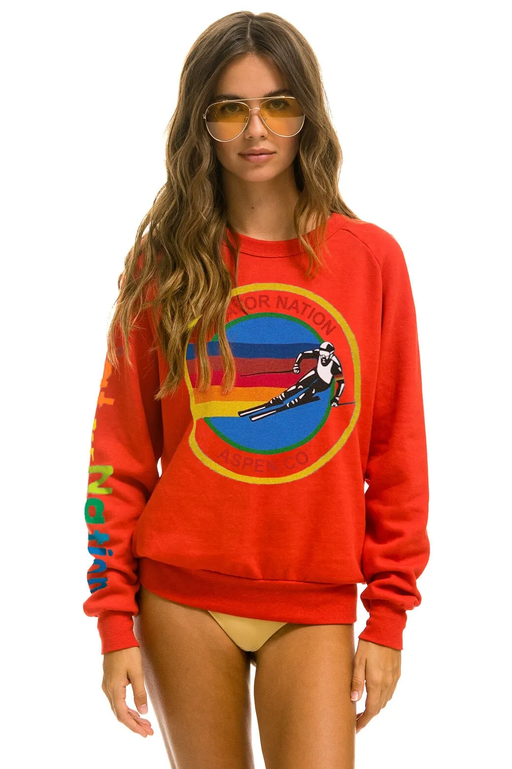 AVIATOR NATION ASPEN SWEATSHIRT - RED