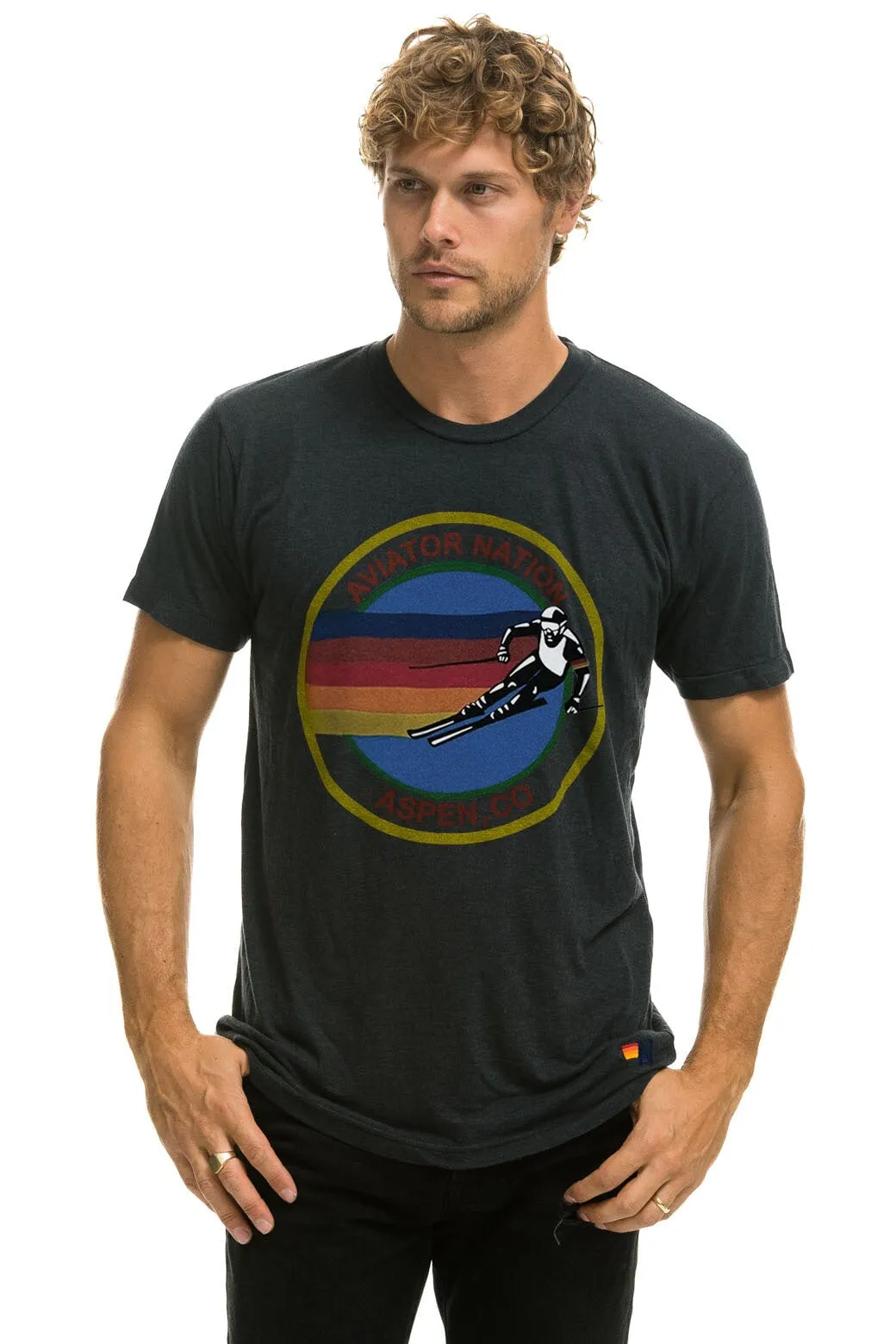 AVIATOR NATION ASPEN TEE - CHARCOAL