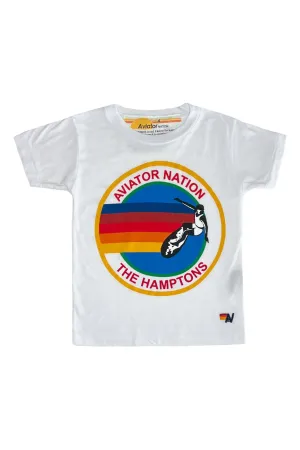 AVIATOR NATION HAMPTONS KIDS TEE - WHITE