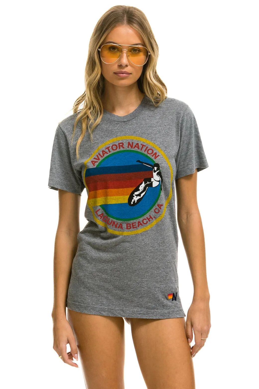 AVIATOR NATION LAGUNA BEACH TEE - HEATHER GREY