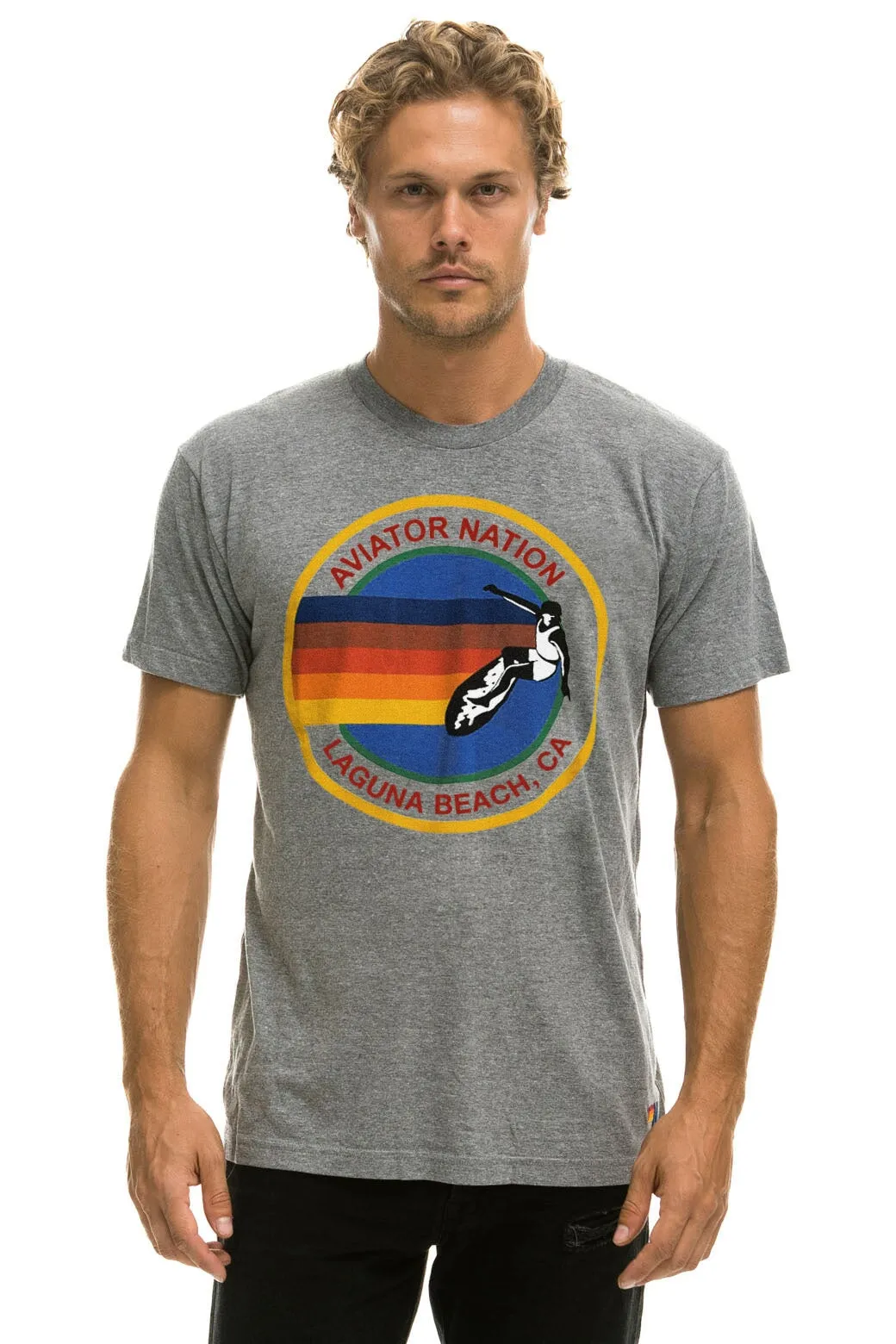 AVIATOR NATION LAGUNA BEACH TEE - HEATHER GREY