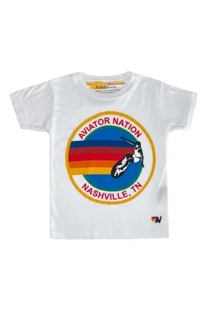 AVIATOR NATION NASHVILLE KIDS TEE - WHITE