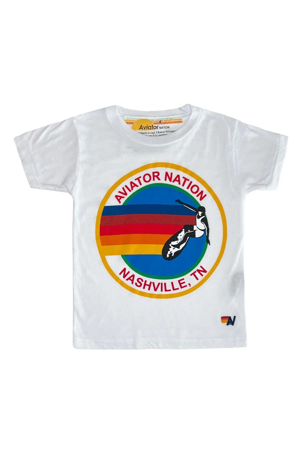 AVIATOR NATION NASHVILLE KIDS TEE - WHITE