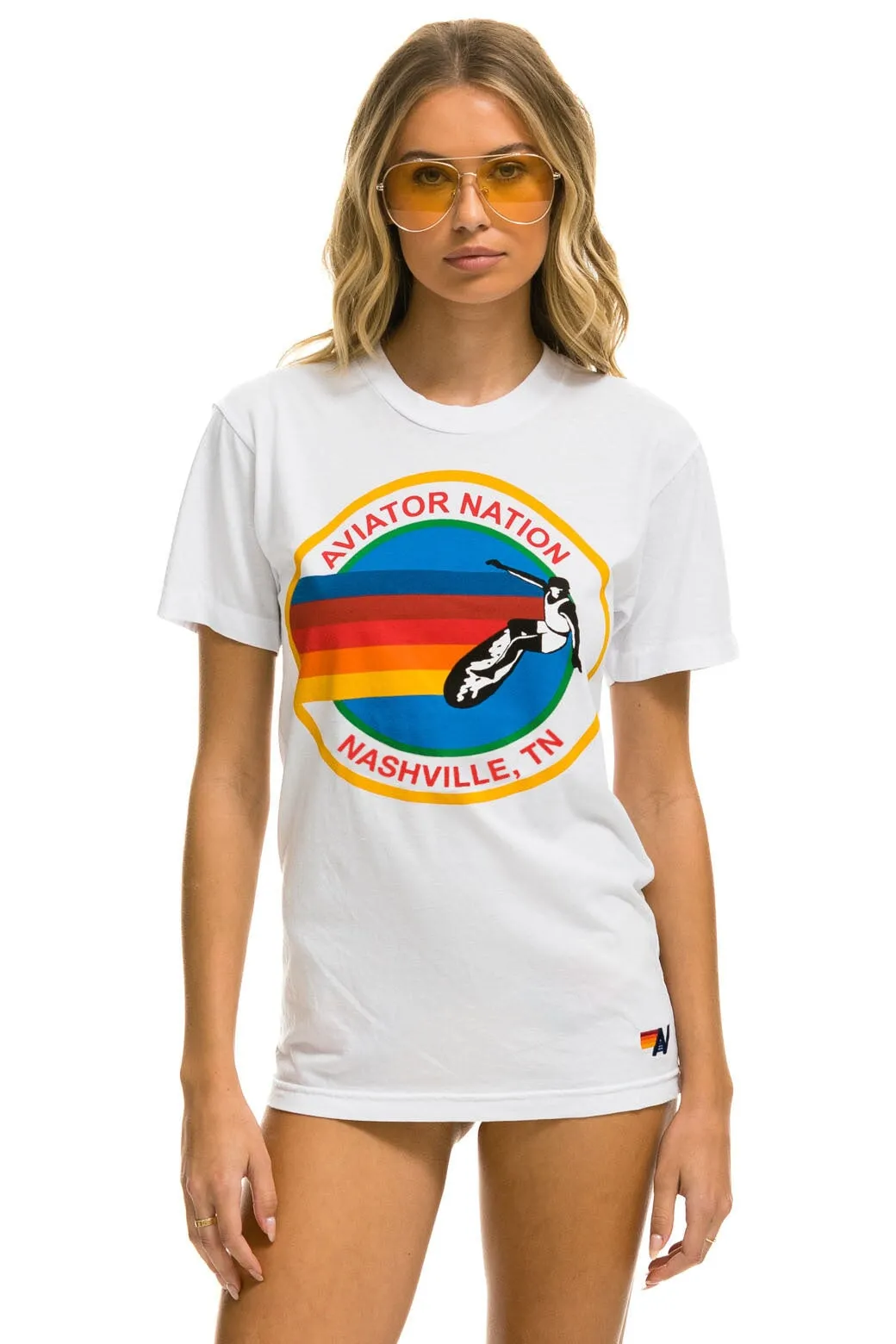 AVIATOR NATION NASHVILLE TEE - WHITE