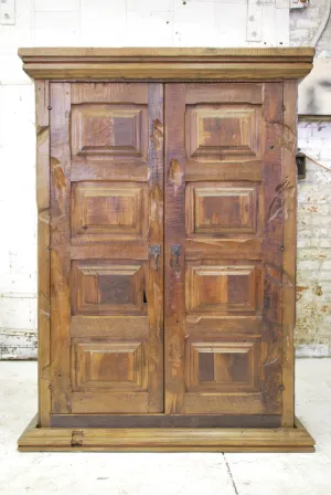 Barn Wood Wide Bookcase - Rectangle Panel Carving AR-013