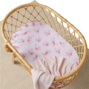Bassinet Sheet / Change Pad Cover - Coral