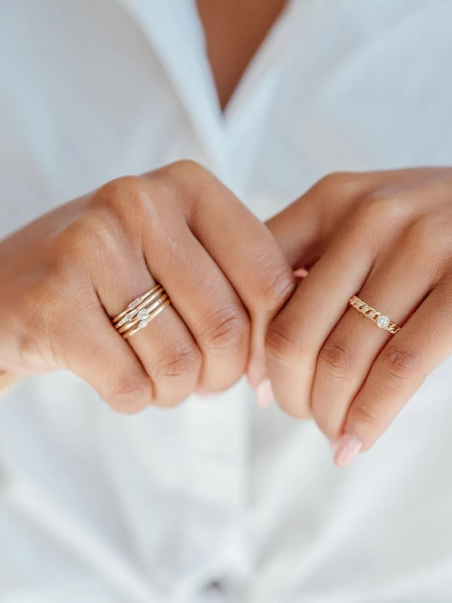 Bitsy Marquise Stack Ring 14K