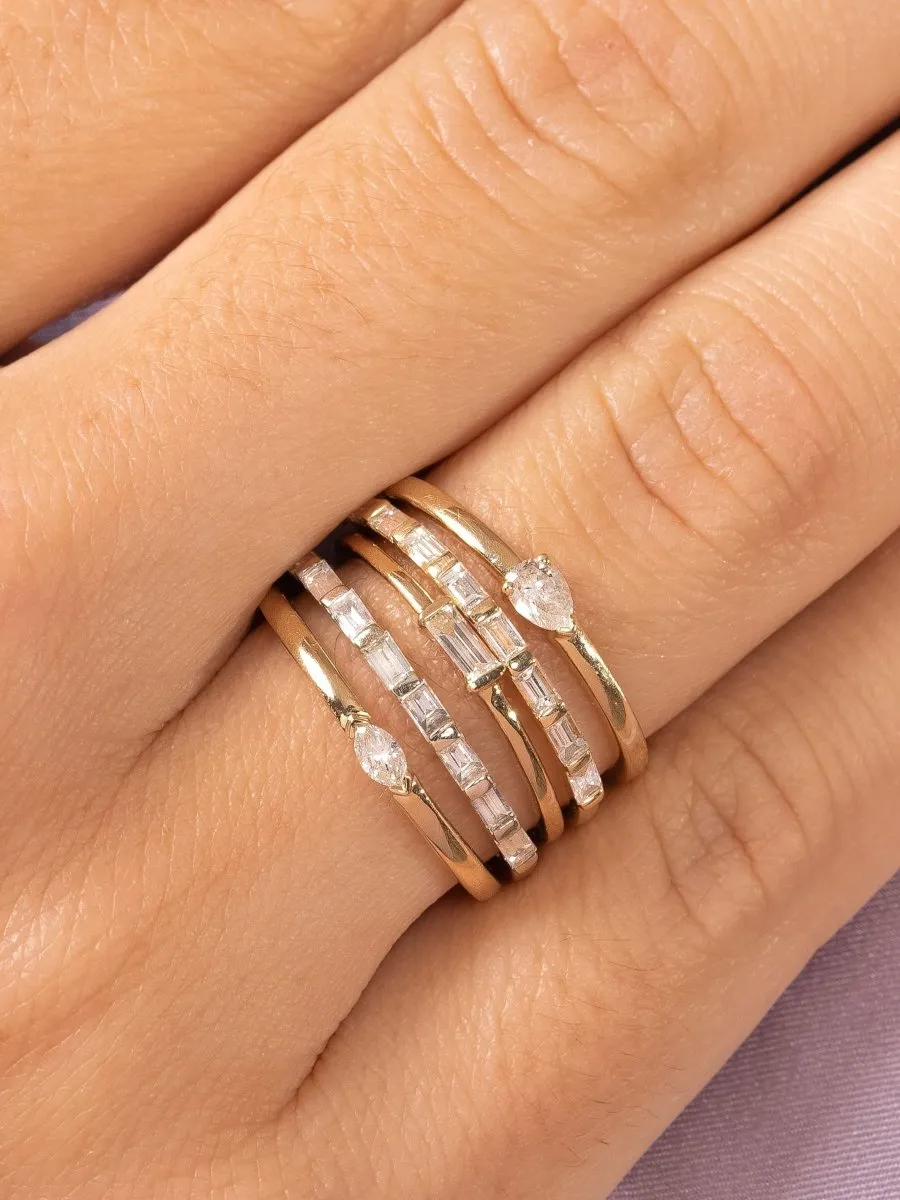 Bitsy Marquise Stack Ring 14K